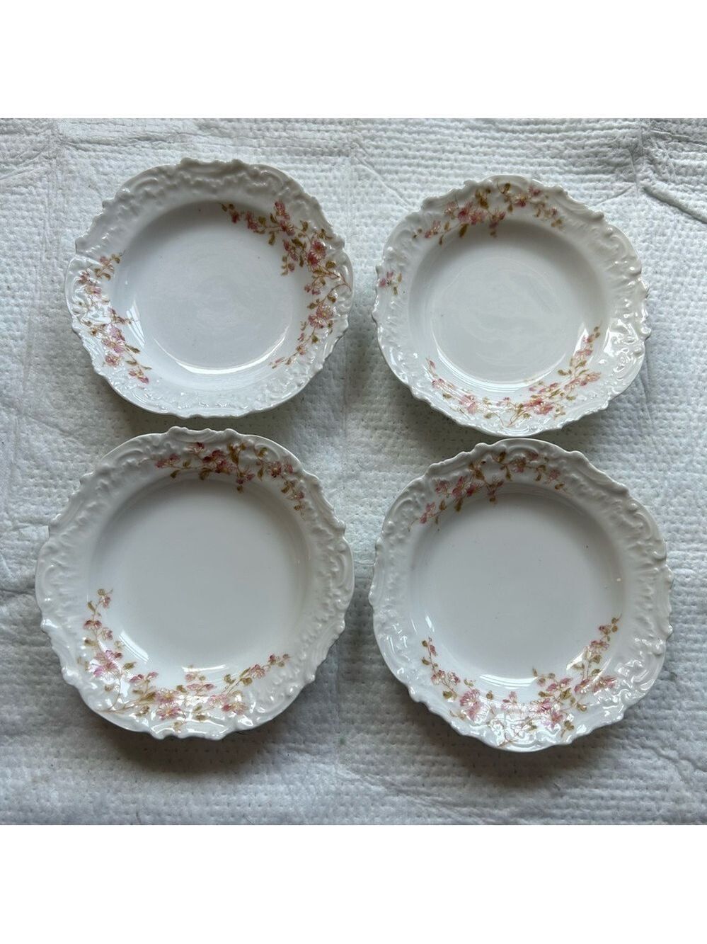 Antique Limoges France Haviland Pitkin & Brooks Berry Plates Scalloped Edge 5.25